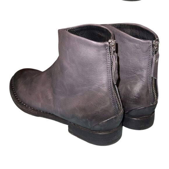 Ernesto Dolani Soft Gray Leather Back Zip Italian Designer Booties Women 39.5 - Picture 5 of 9